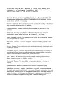 ECN 211 MACROECONOMICS FINAL VOCABULARY VERIFIED ACCURATE STUDY GUIDE