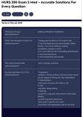NURS 300 Exam 2 Med &ndash; Accurate Solutions For Every Question