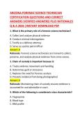 ARIZONA FORENSIC SCIENCE TECHNICIAN CERTIFICATION &ndash; Questions & Answers