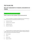 Health Assessment in Nursing &ndash; 6th Edition &ndash; Weber &ndash; 2026 &ndash; Latest Verified Test Bank Questions and Answers with Detailed Rationales