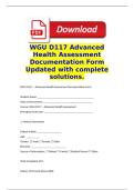 WGU D117 Advanced Health Assessment Documentation Form &ndash; 2026 Update with complete solutions&period;