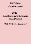 RHIT Exam Crush Course &ndash; Registered Health Information Technician Complete Study Guide