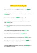 NC Notary Public Exam Study Guide 2026&sol;2027 &vert; COMPLETE STUDY GUIDE &vert; ACTUAL EXAM QUESTIONS & VERIFIED ANSWERS &vert; GUARANTEED PASS