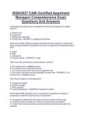 Package deal for  CAM &lpar;CAM&rpar; Certified Apartment Manager Practice Exam Questions And Answers 2026&sol;2027