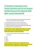 TX Dentistry Jurisprudence Exam  Practice Questions And Correct Answers  &lpar;Verified Answers&rpar; Plus Rationale 2026  Q&A&vert; Instant Download Pdf 