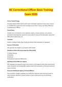 NC Correctional Officer Basic Training Exam 2026&sol;2027 &vert; COMPLETE EXAM QUESTIONS & ANSWERS &vert; GUARANTEED PASS