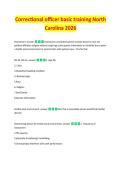Correctional Officer Basic Training North Carolina Exam 2026&sol;2027 &vert; COMPLETE QUESTIONS & VERIFIED ANSWERS