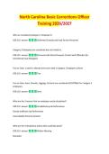 North Carolina Basic Corrections Officer Training Exam 2026&sol;2027 &vert; COMPLETE STUDY GUIDE &vert; ACTUAL TEST QUESTIONS