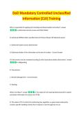 DoD Mandatory Controlled Unclassified Information &lpar;CUI&rpar; Training Exam 2026&sol;2027 &vert; COMPLETE QUESTIONS & ANSWERS