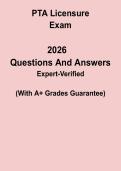 PTA Licensure Exam &ndash; Physical Therapist Assistant Study Guide & Practice Questions