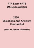 PTA Exam NPTE &lpar;Musculoskeletal&rpar; &ndash; Physical Therapist Assistant Practice & Study Guide