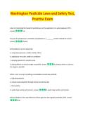 Washington Pesticide Laws & Safety Certification Exam 2026&sol;2027 &vert; COMPLETE STUDY GUIDE &vert; VERIFIED QUESTIONS & ANSWERS