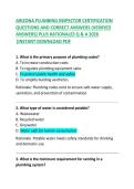ARIZONA PLUMBING INSPECTOR CERTIFICATION &ndash; Questions & Answers