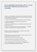 RN LEADERSHIP ONLINE PRACTICE A  EXAM  2026 WITH VERIFIED QUESTIONS AND  ANSWERS