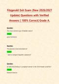 Fitzgerald Exit Exam &lpar;New 2026&sol;2027 Update&rpar; Questions with Verified Answers &vert; 100&percnt; Correct&vert; Grade A&period;