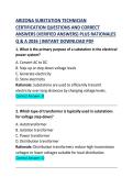 ARIZONA SUBSTATION TECHNICIAN CERTIFICATION &ndash; Questions & Answers