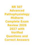 NR 507 Advanced Pathophysiology Midterm Complete Exam Review 2026 2027 with Verified Questions and