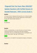 Fitzgerald Post-Test Exam &lpar;New 2026&sol;2027 Update&rpar; Questions with Verified Answers & Detailed Rationale &vert; 100&percnt; Correct&vert; Grade A&period;