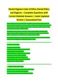Dental Hygiene Code of Ethics Study Guide 2026&sol;2027 &vert; Complete Notes & Verified Practice Questions &vert; Guaranteed Pass