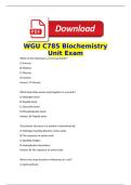 WGU C785 Biochemistry Unit Exam Questions & Answers Latest 2026 with complete solution