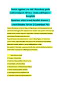 California Dental Hygiene Law & Ethics Study Guide Part 1 2026&sol;2027 &vert; Complete Notes & Verified Practice Questions &vert; Guaranteed Pass