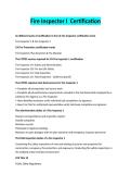 Fire Inspector I Certification Exam Study Guide 2026&sol;2027 &vert; Complete Notes&comma; Practice Questions & Verified Answers &vert; Guaranteed Pass