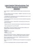 Latest Applied Pathophysiology Test Practice Questions And Answers 2026&sol;2027