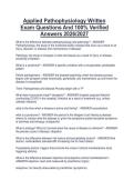 Applied Pathophysiology Written Exam Questions And 100&percnt; Verified Answers 2026&sol;2027