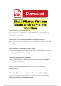 Stott Pilates Written ExamQuestions and Answers 2026  with complete solution