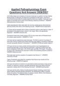 Applied Pathophysiology Exam Questions And Answers 2026&sol;2027