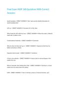 Final Exam NUR 168 Questions With Correct Answers