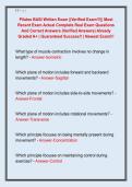 Pilates BASI Written Exam &vert;&vert;Verified Exam&excl;&excl;&excl;&vert;&vert; Most  Recent Exam Actual Complete Real Exam Questions  And Correct Answers &lpar;Verified Answers&rpar; Already  Graded A&plus; &vert; Guaranteed Success&excl;&excl; &vert; Newest Exam&excl;&excl;&excl; 