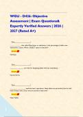 WGU - D426&colon; Objective Assessment &vert; Exam Questions& Expertly Verified Answers &vert; 2026 &vert; 2027 &lpar;Rated A&plus;&rpar;      