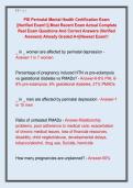 PSI Perinatal Mental Health Certification Exam  &vert;&vert;Verified Exam&excl;&excl;&vert;&vert; Most Recent Exam Actual Complete  Real Exam Questions And Correct Answers &lpar;Verified  Answers&rpar; Already Graded A&plus;&vert;&vert;Newest Exam&excl;&excl;