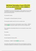Individual Marketplace Exam UPDATED  ACTUAL QUESTIONS AND CORRECT  ANSWERS