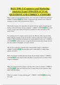 WGU D381 E-Commerce and Marketing  Analytics Exam UPDATED ACTUAL  QUESTIONS AND CORRECT ANSWERS