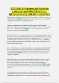 WGU D381 E-Commerce and Marketing  Analytics Exam UPDATED ACTUAL  QUESTIONS AND CORRECT ANSWERS