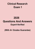 Clinical Research Exam 1 PDF &vert; Practice Test&comma; Study Guide & Research Methods Review