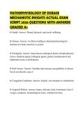 PATHOPHYSIOLOGY OF DISEASE MECHANISTIC INSIGHTS ACTUAL EXAM SCRIPT 2026 QUESTIONS WITH ANSWERS GRADED A&plus;&period;