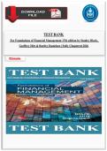TEST BANK  For Foundations of Financial Management 17th edition by Stanley Block&comma; Geoffrey Hirt & Bartley Danielsen &vert; Fully Chaptered 2026