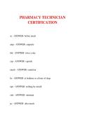 PHARMACY TECHNICIAN  CERTIFICATION