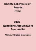 BIO 242 Lab Practical 1 Results PDF &vert; Anatomy & Physiology Lab Exam Review Guide