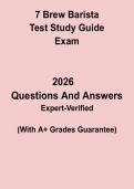 7 Brew Barista Test Study Guide 2026 PDF &vert; Coffee Service & Barista Exam Prep