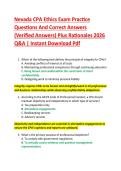 Nevada CPA Ethics Exam Practice  Questions And Correct Answers  &lpar;Verified Answers&rpar; Plus Rationales 2026  Q&A &vert; Instant Download Pdf 