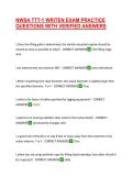 NWSA TTT-1 WRITEN EXAM PRACTICE QUESTIONS WITH VERIFIED ANSWERS