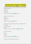 Liberal Learning - Final Exam UPDATED  QUESTIONS AND CORRECT ANSWERS