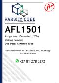 AFL1501 Assignment 1 &lpar;DETAILED ANSWERS&rpar; Semester 1 2026 - DISTINCTION GUARANTEED