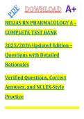 Full Test Bank for Relias RN Pharmacology A&semi; Comprehensive RN Pharmacology Mastery&semi; 2025&sol;2026 Updated Edition&semi; Verified Questions with Detailed Rationales&semi; A&plus; PDF