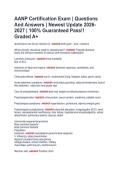 AANP Certification Exam &vert; Questions  And Answers &vert; Newest Update 2026 2027 &vert; 100&percnt; Guaranteed Pass&excl;&excl;  Graded A&plus;