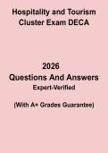 Hospitality and Tourism Cluster Exam DECA PDF &vert; Hospitality & Tourism Career Practice Test